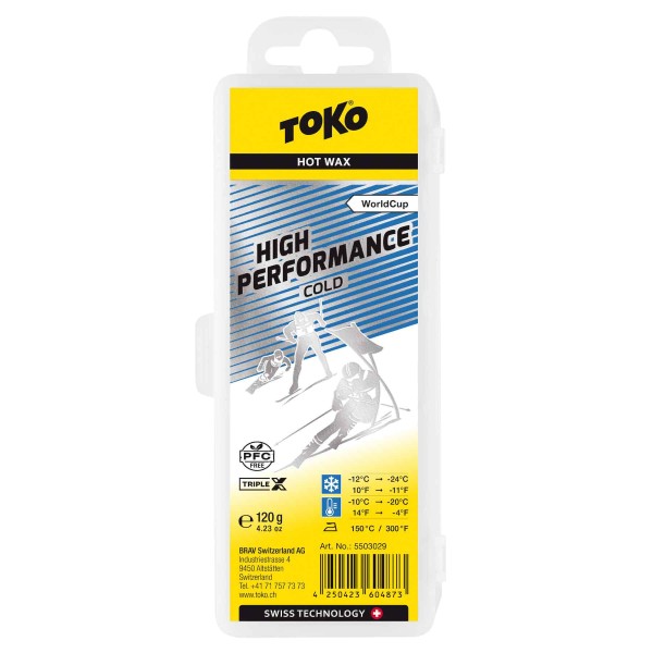 Toko Rennwachs World Cup High Performance cold blau 120g Level 5